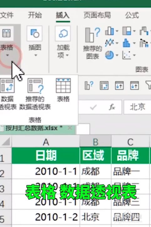 excel按月汇总数据